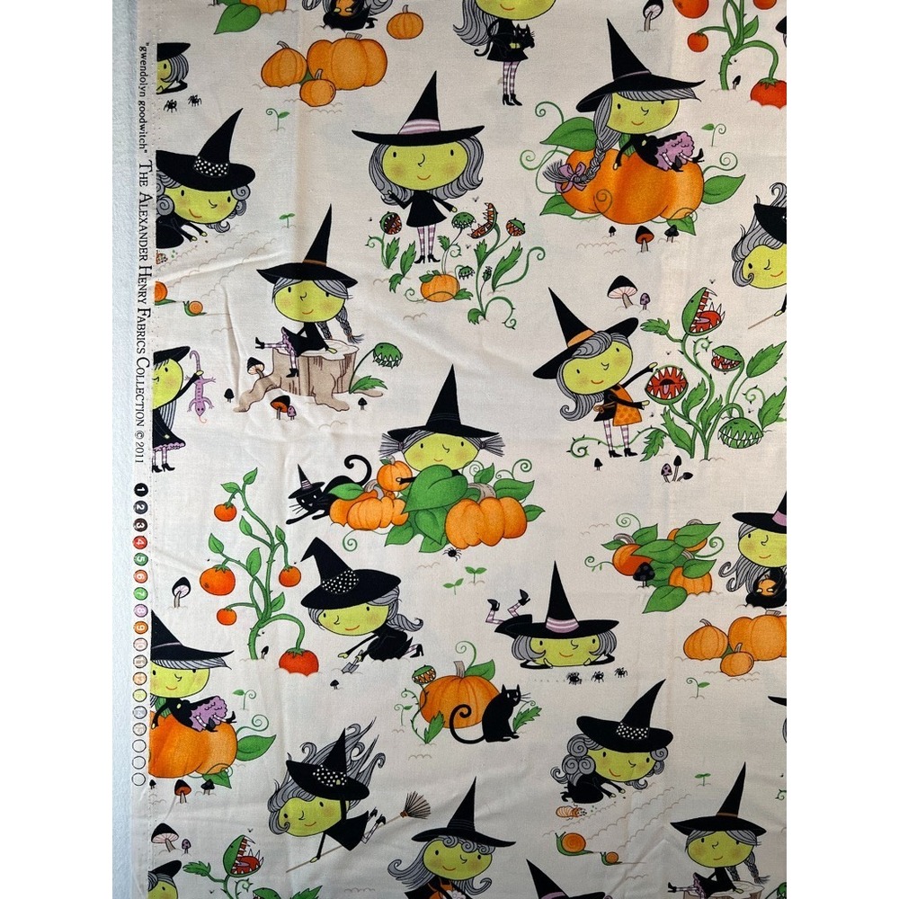 Fabric RARE Alexander Henry Gwendolyn the Good Witch Halloween Venus Flytrap BTY